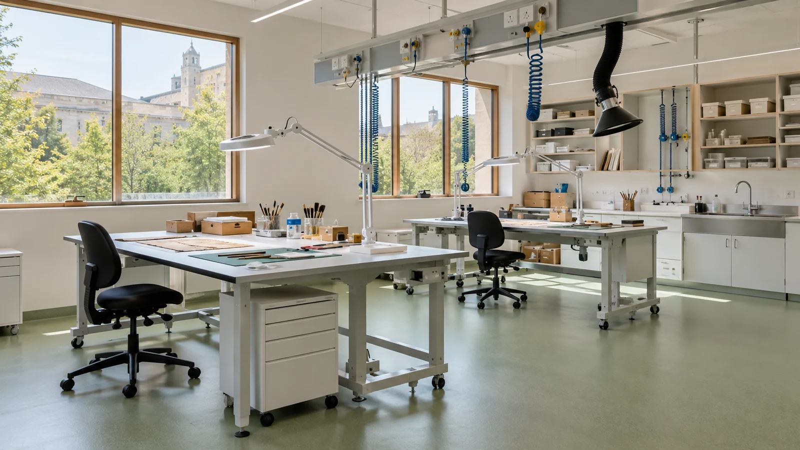 Pianificazione del banco di laboratorio per il restauro