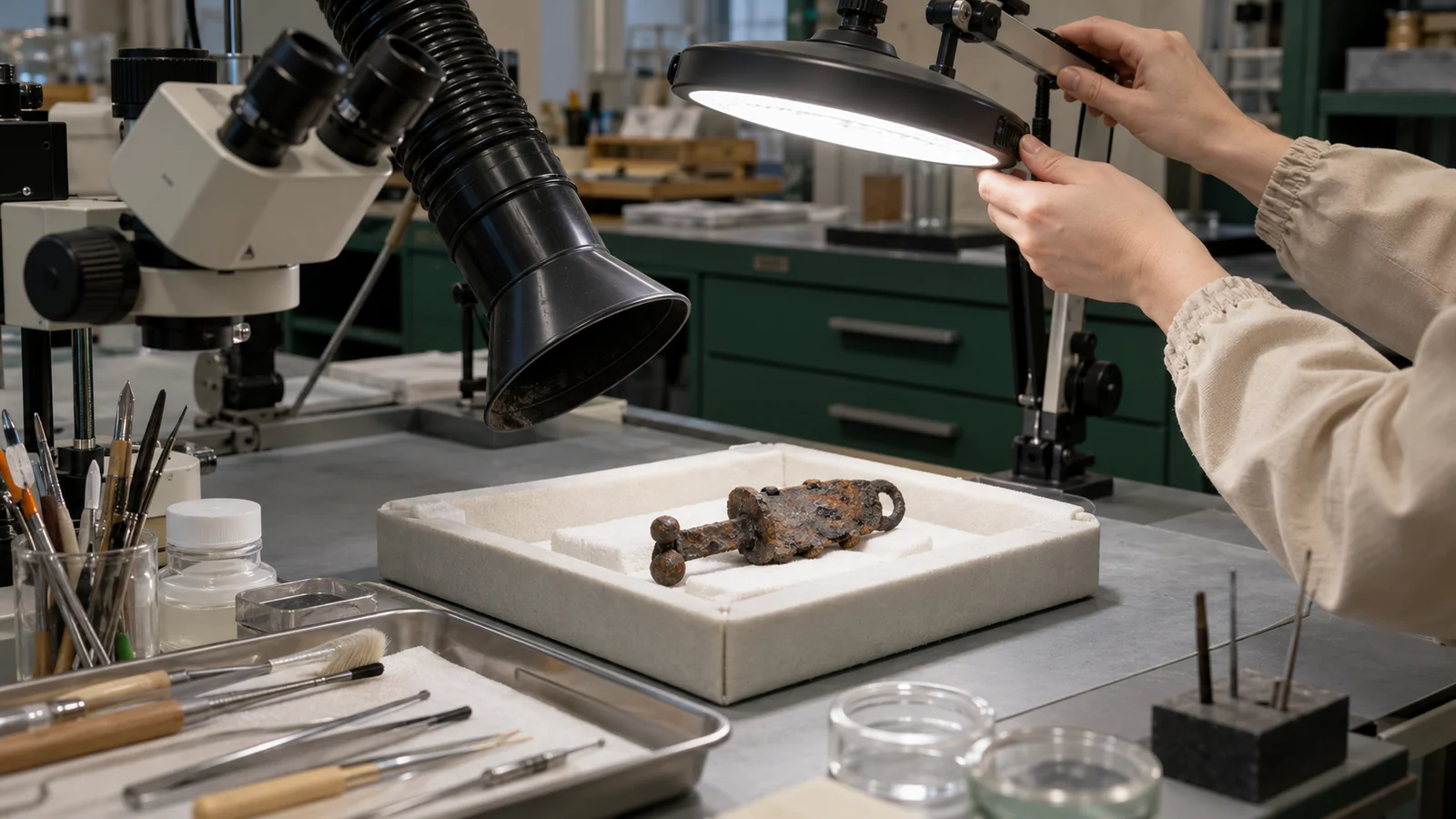 Metal artifact conservation workstation selection
