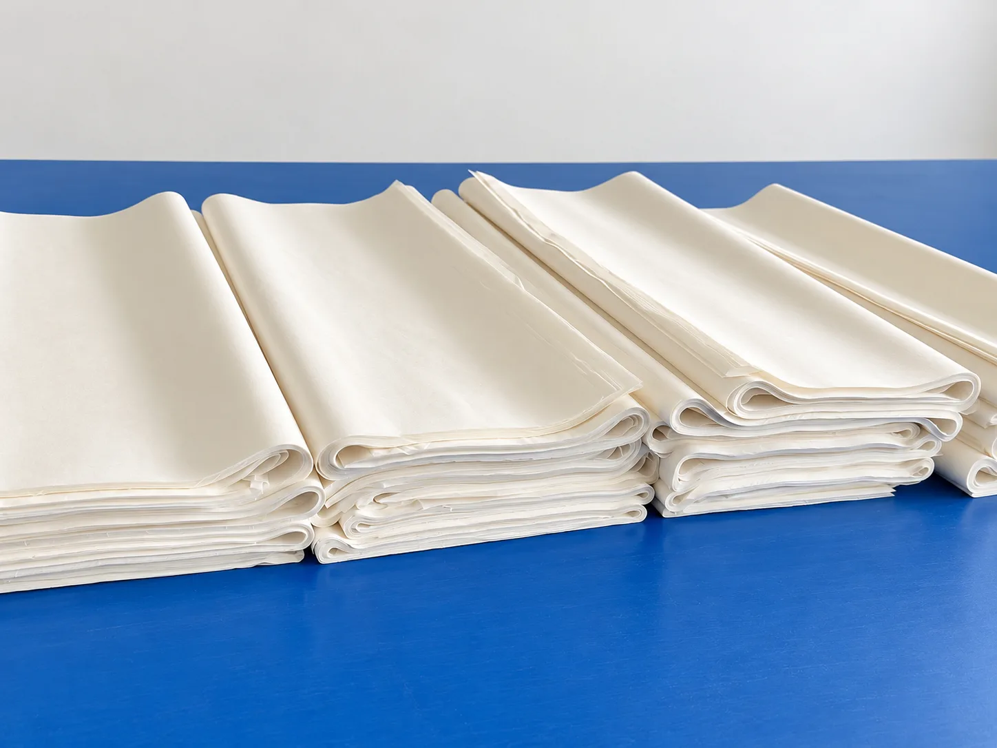Piles de papier de soie sans acide plié