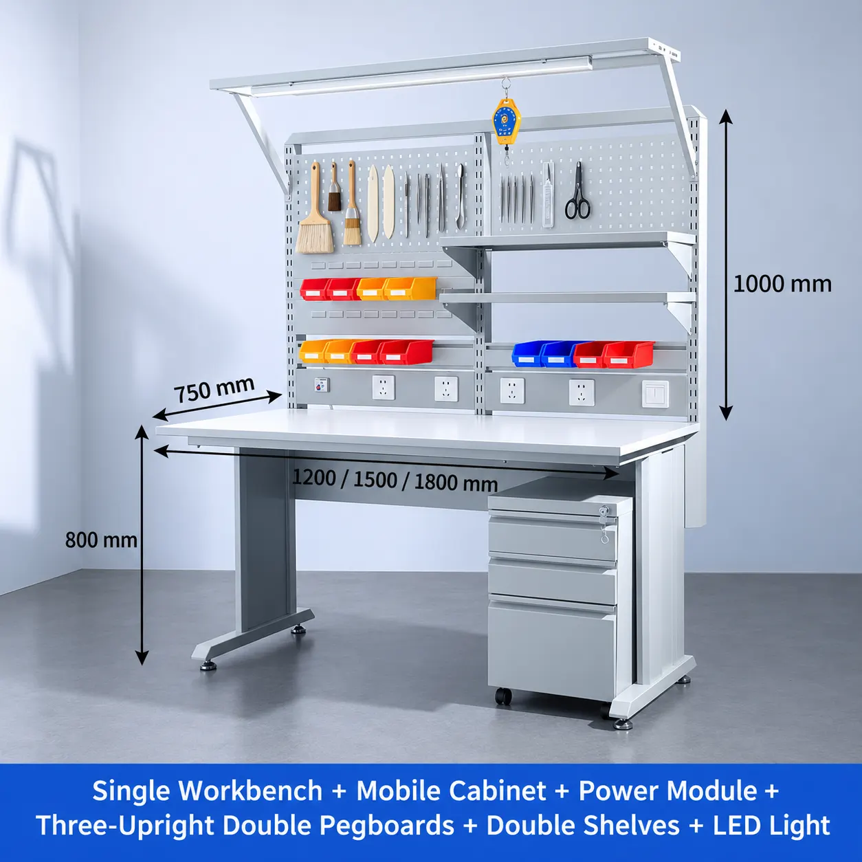Modular conservation workbench for museum laboratories