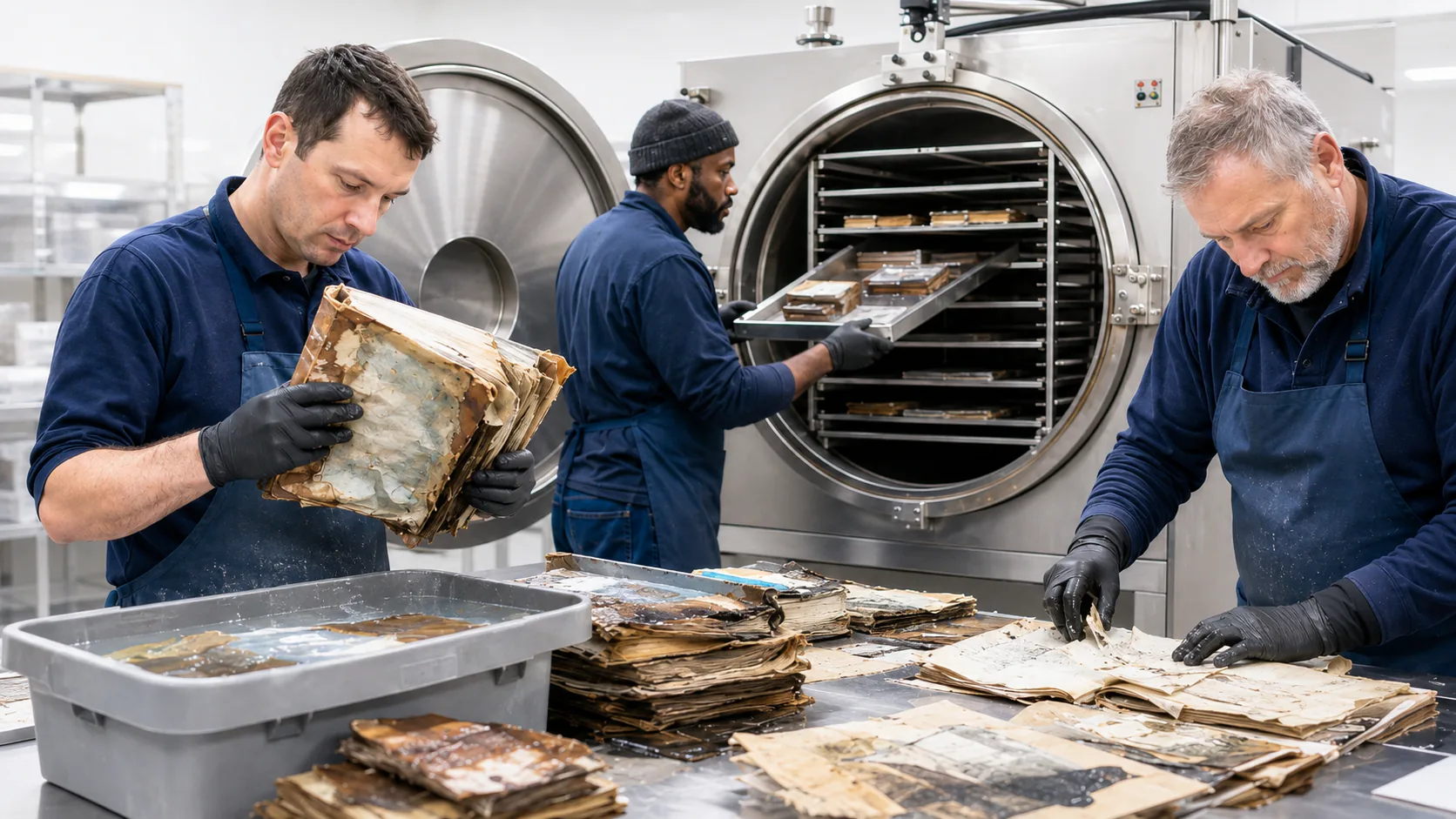 Freeze-Drying Water-Damaged Books & Archives