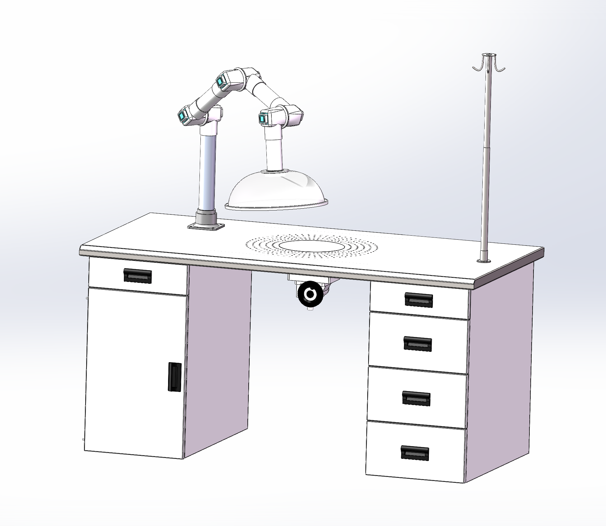 Overall CAD configuration of the customized conservation workstation